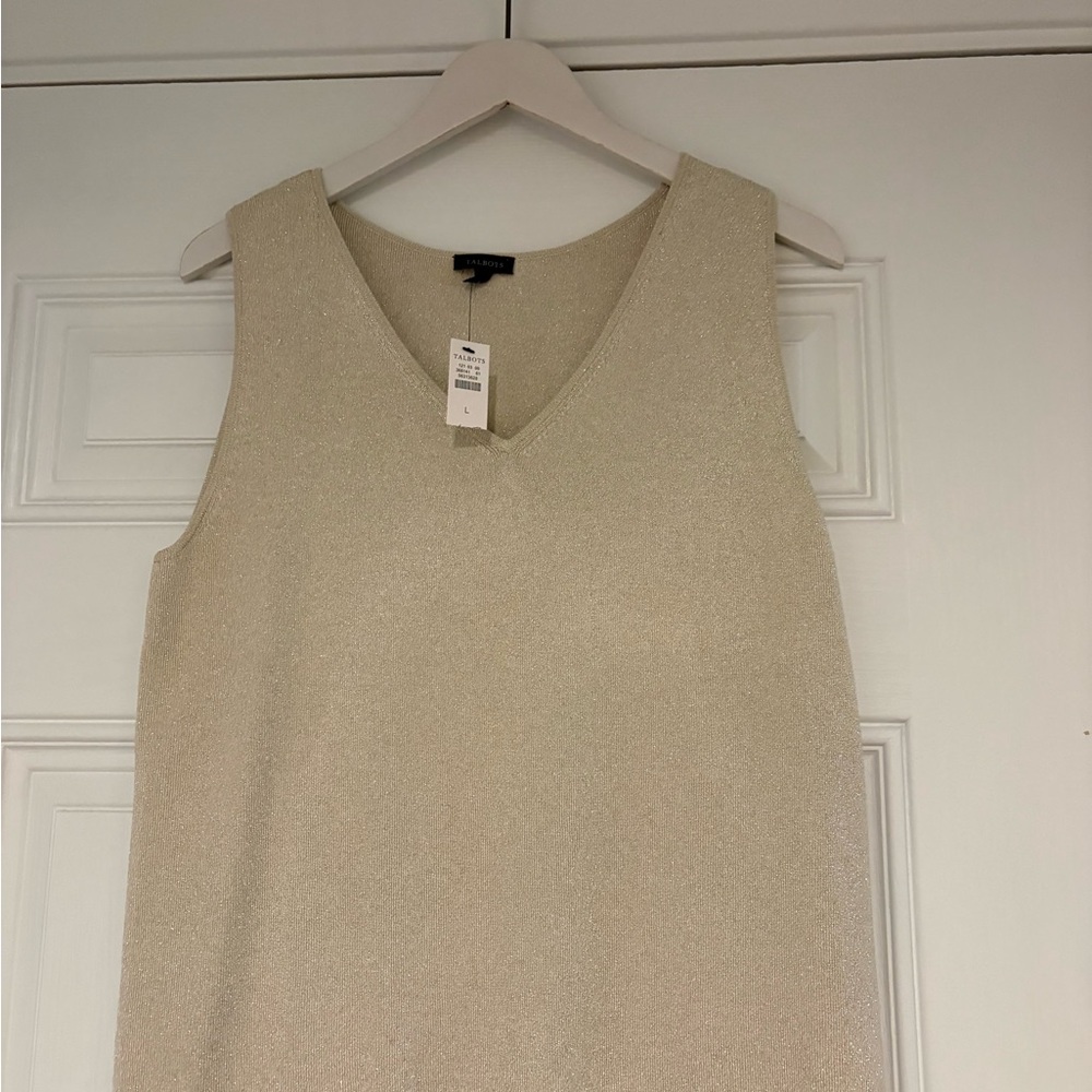 Talbots Pale Gold V-Neck Sweater